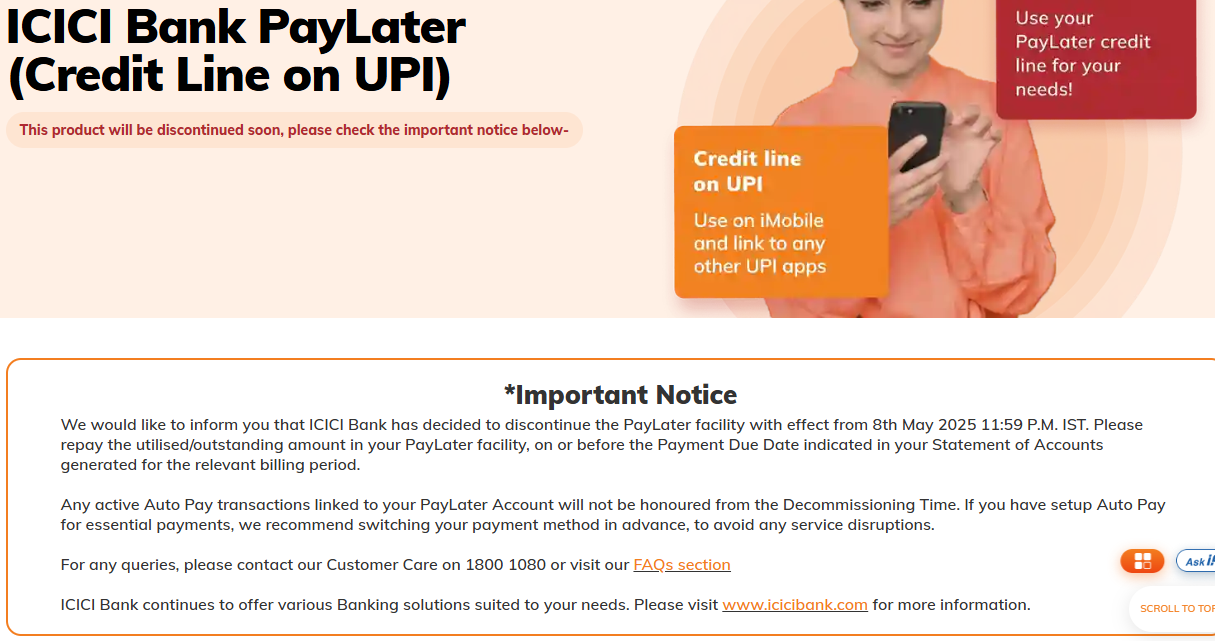 ICICI Bank credit line on UPI