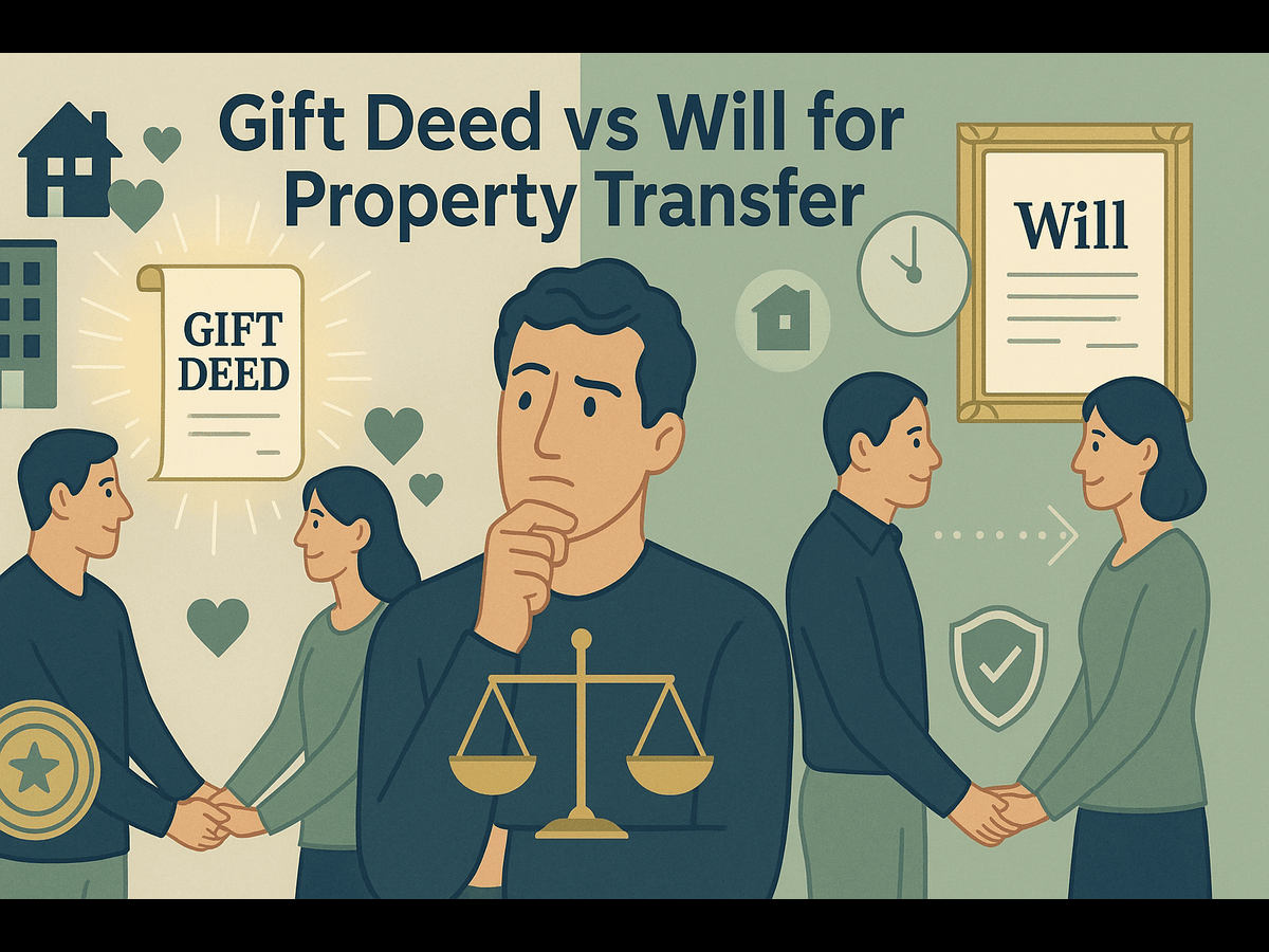 I want my wife to inherit my flat after me, should I execute a gift deed or a will?