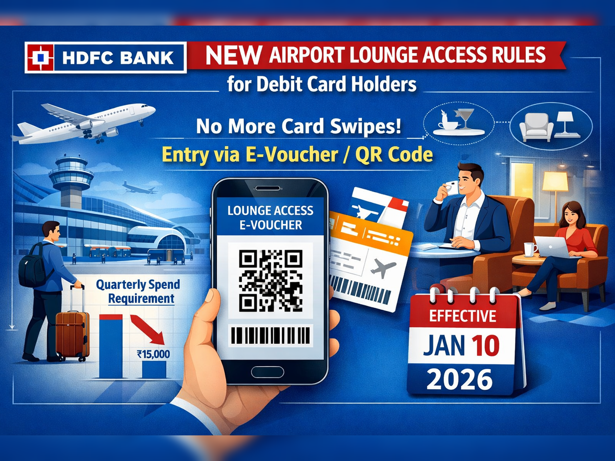 HDFC Bank doubles debit card spend limit for airport lounge access; introduces voucher system from Jan 10, 2026